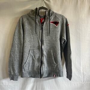 Nike New England Patriots Full Zip Hooded Jacket Small Heathered Gray NFL Hoodie